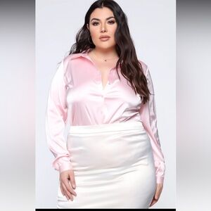 Fashionnova - Smooth Talkin’ Button Down Top - Pink